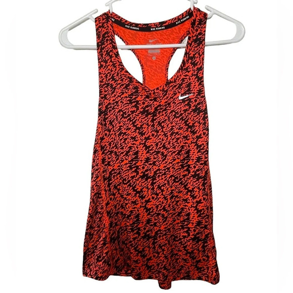 Nike Running Miler Dri Fit Racerback Womens Size Small Red Black Tank Top Active - Picture 7 of 7